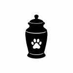 Minimalist single-line drawing of a lit candle featuring a central paw print motif.